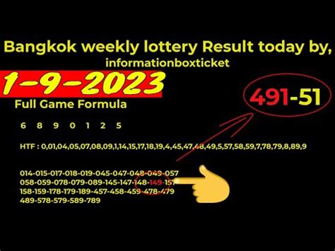 bangkok weekly lottery tips 2023